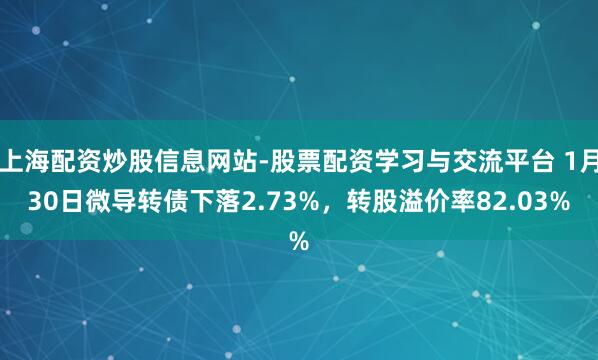 上海配资炒股信息网站-股票配资学习与交流平台 1月30日微导转债下落2.73%，转股溢价率82.03%